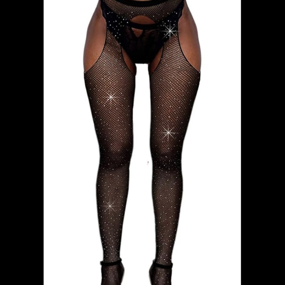 Fishnet stockings crystals